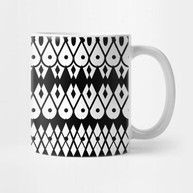 Black and white Aztec print by Spinkly